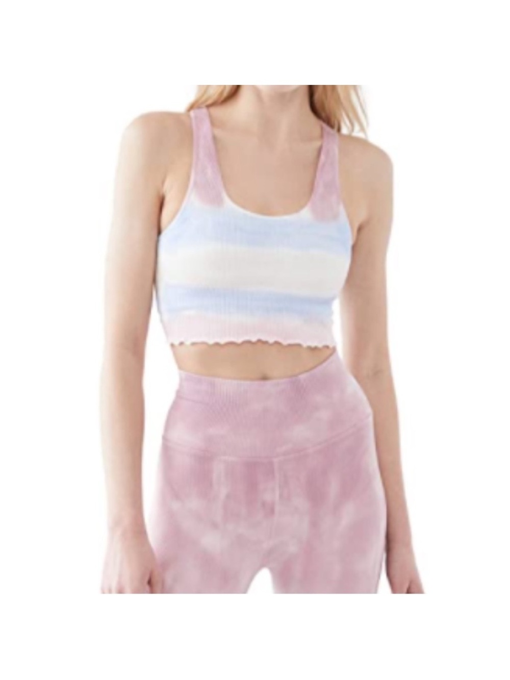 SPIRITUAL GANGSTER tie dye ribbed cropped tank sports bra